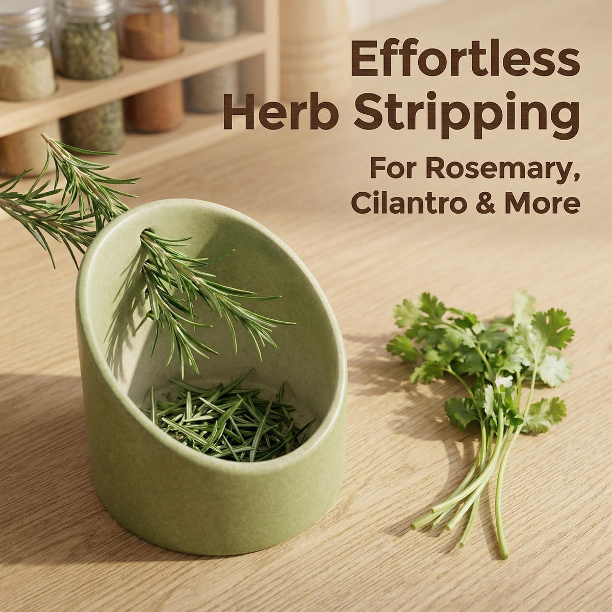 Ceramic Herb Stripping Bowl Multifunctional Leaf Remover for Kitchen